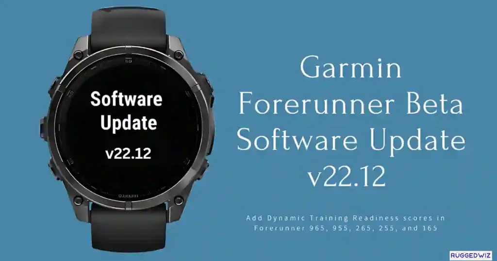 Garmin Forerunner v22.12 Beta Software Update