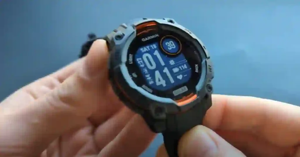 Garmin Instinct 3 Solar smartwatch with rugged design, solar charging feature, and advanced tracking capabilities