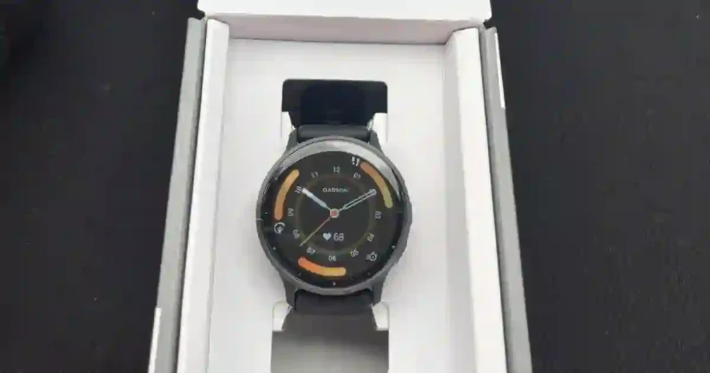  Garmin Venu 3 smartwatch with a stainless steel bezel and polymer body on a neutral background.